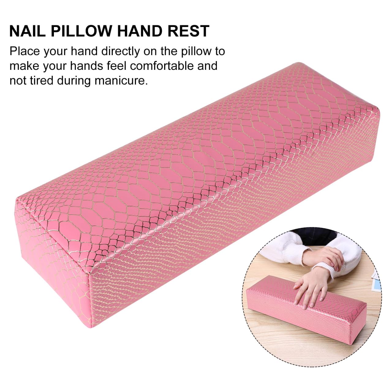 Beaupretty Manicure Hand Rest Pillow Pu Nail Art Cushion for Nail Salons Comfortable Wrist Support Portable Design