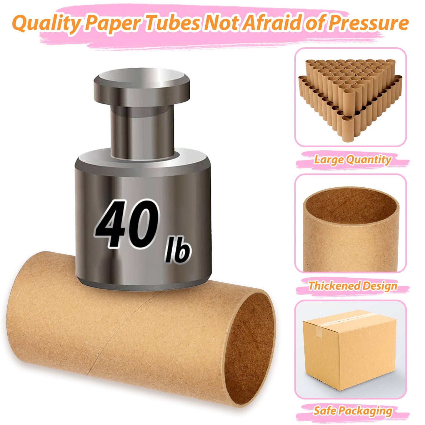 MAPVOLUT 120-Pack Brown Cardboard Tubes for Crafts (1.5x3.4 Inch) | Bulk Kraft Paper Rolls for DIY, Art Supplies, Handicraft Projects & Holiday Decor - Crush Resistant