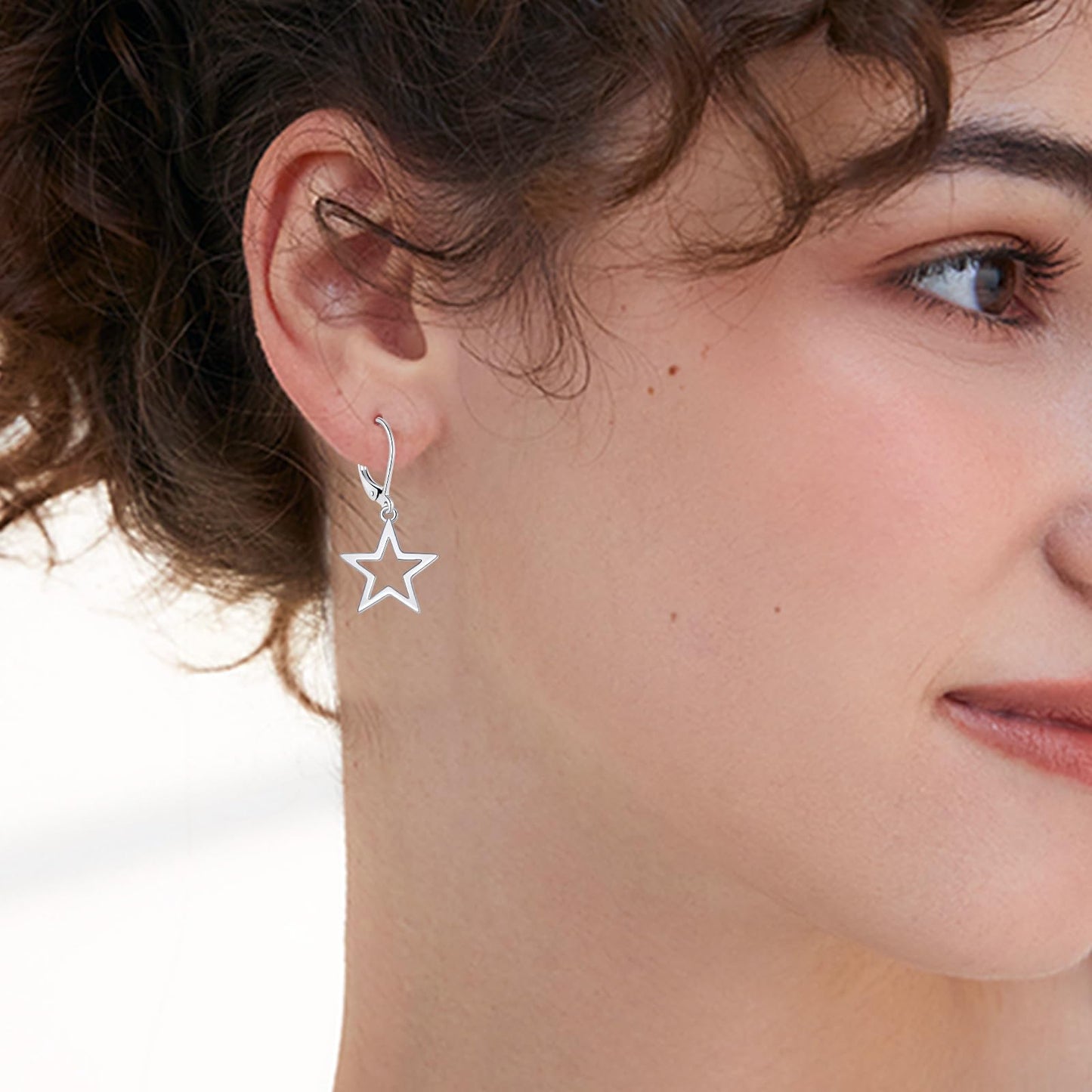TALYKONG Star Earrings for Women Leverback Dangle Earrings Hypoallergenic Jewelry (star earrings)