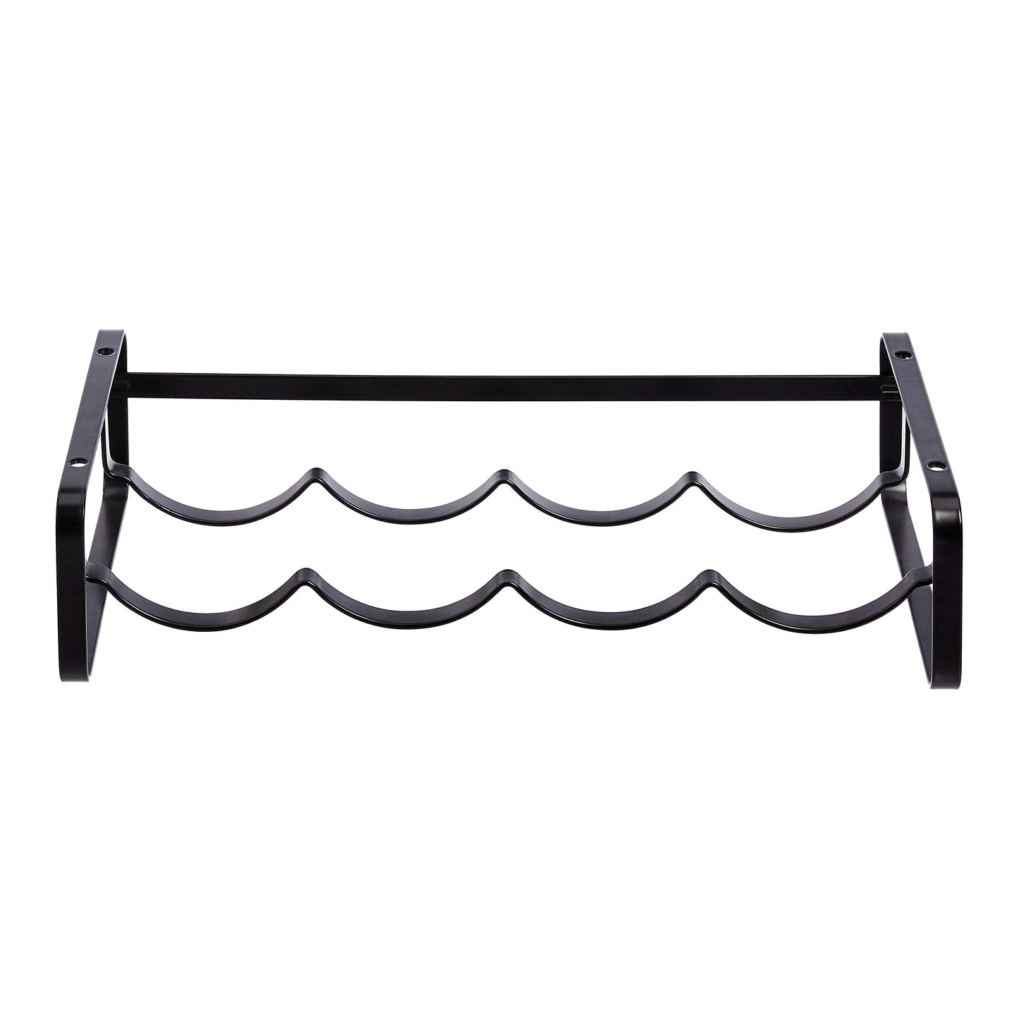 Amazon Basics Tabletop Stackable 4-Bottle Metal Wine Rack, Wine Storage, Space Saving, No Assembly Required, 3.74"D x 15.75"W x 7.87"H, Black