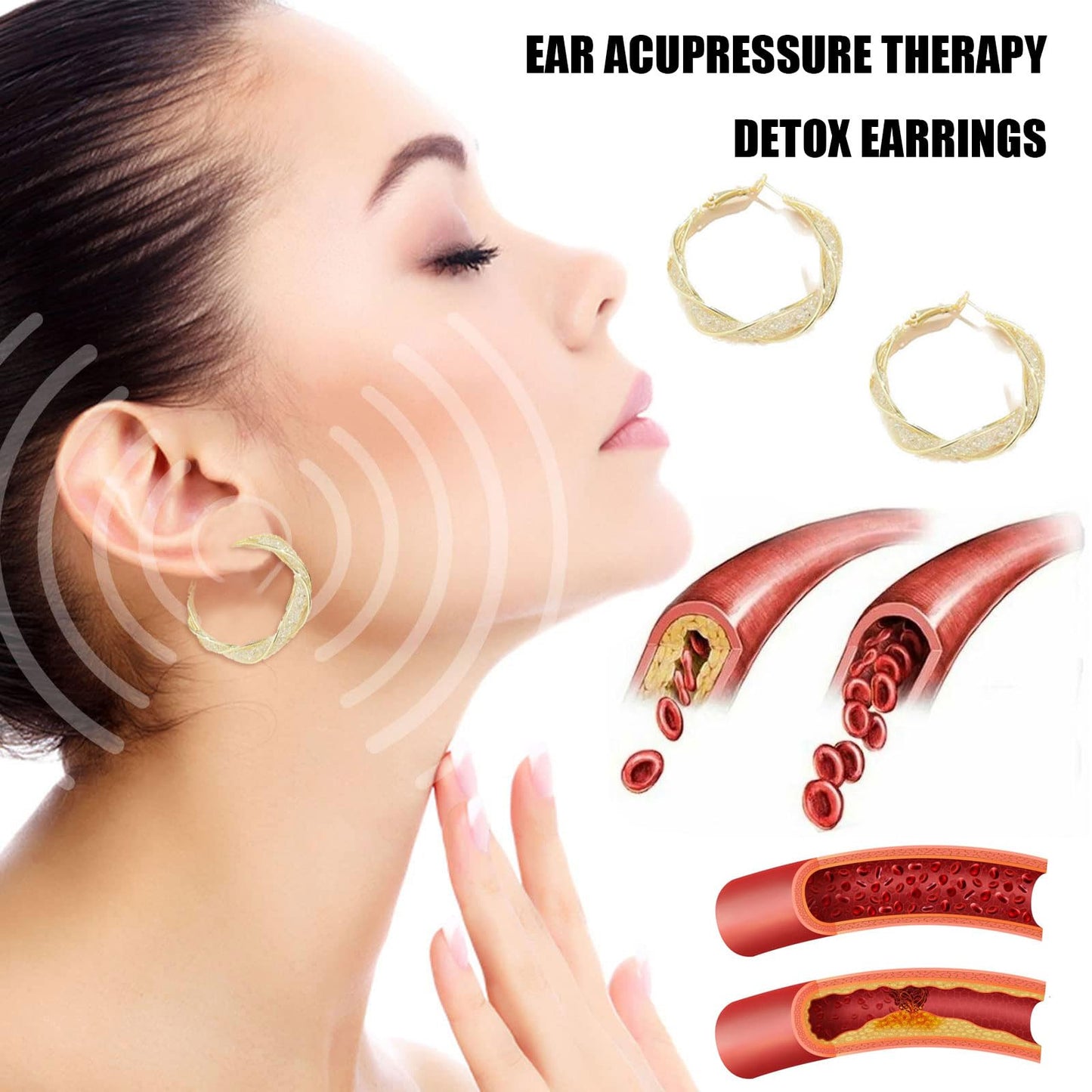 Lymphatic Earrings for Women Lymphatic Activity Hoop Earrings Lymphatic Germanium Earrings Simple Hypoallergenic Earrings Jewelry Gift for womens