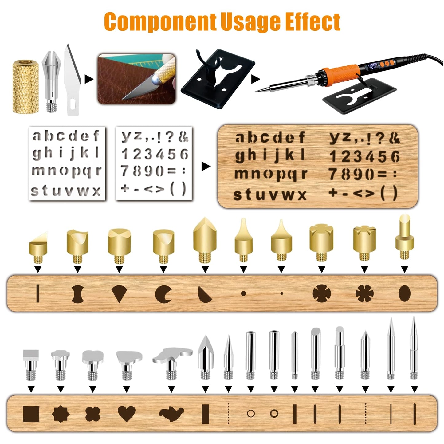 Upgrade 40Pcs Wood Burning Kit, Craft Pyrography Tools for Beginners, Adults, Engraver, Carver, Adjustable Temp Wood Burning Pen, Ideal for Woodworking, Carving and Leather Craft