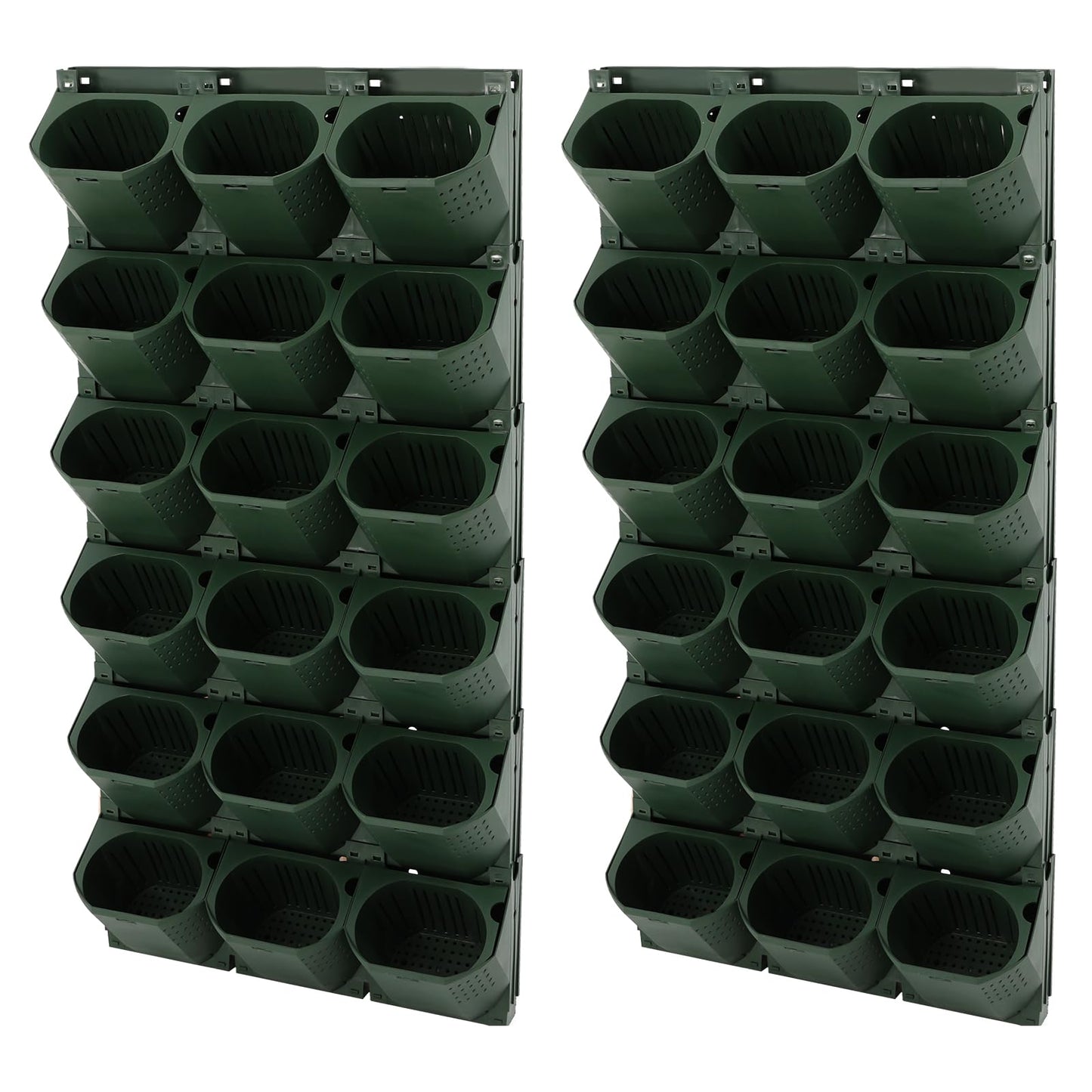 AGULIUM 36 Pots Wall Planter, Vertical Garden Planter, Stackable Wall Mounted Flower Pot Holder, Green Plant Wall for Flower Herbs Vegetables Grass Plants for Indoor Outdoor Garden Balcony Patio