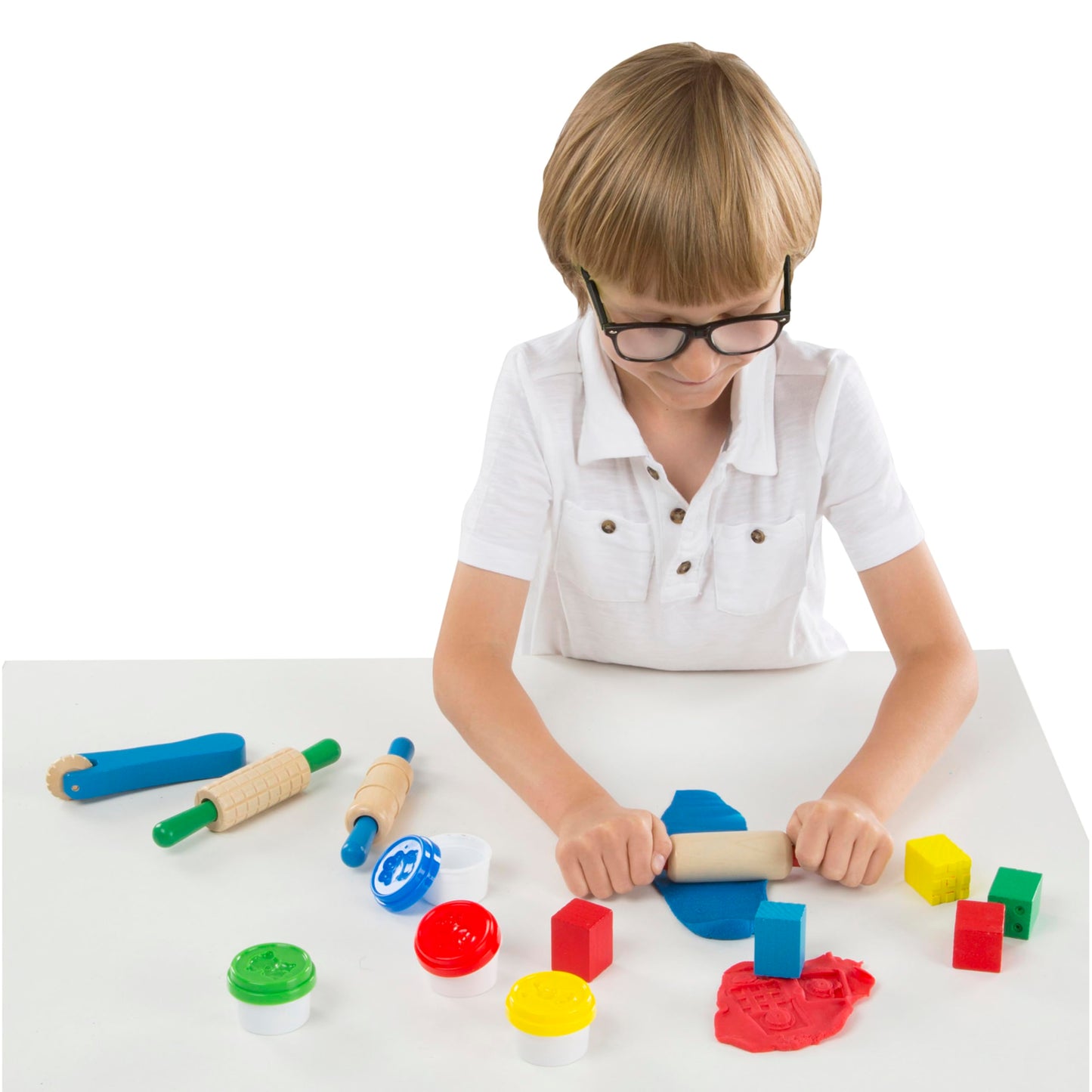 Melissa & Doug Shape, Model, and Mold Clay Activity Set - 4 Tubs of Modeling Dough and Tools