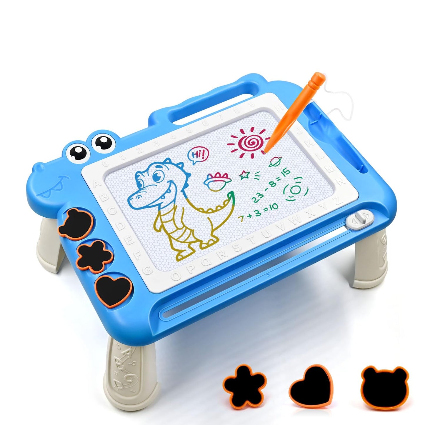 AiTuiTui Magnetic Drawing Board Toddler Toys with Legs for Girls Boys, Color Sketch Writing Scribble Doodle Pad Travel Games, Educational Learning Kids Toys for Birthday or Easter Gift (Blue)