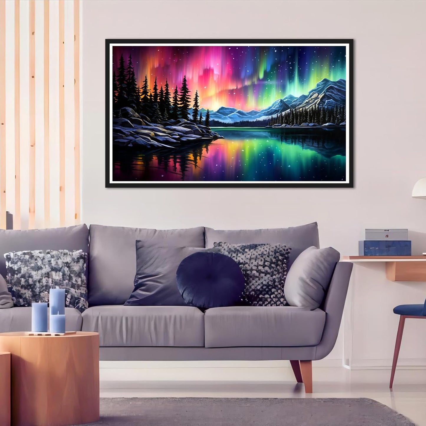 mrpwnle Northern Lights Diamond Art Painting Kits for Adults-5D Large Size Aurora Diamond Art Painting for Beginners, DIY Round Full Drill Aurora Landscape Gem Art Crafts Kits 27.6x15.8in