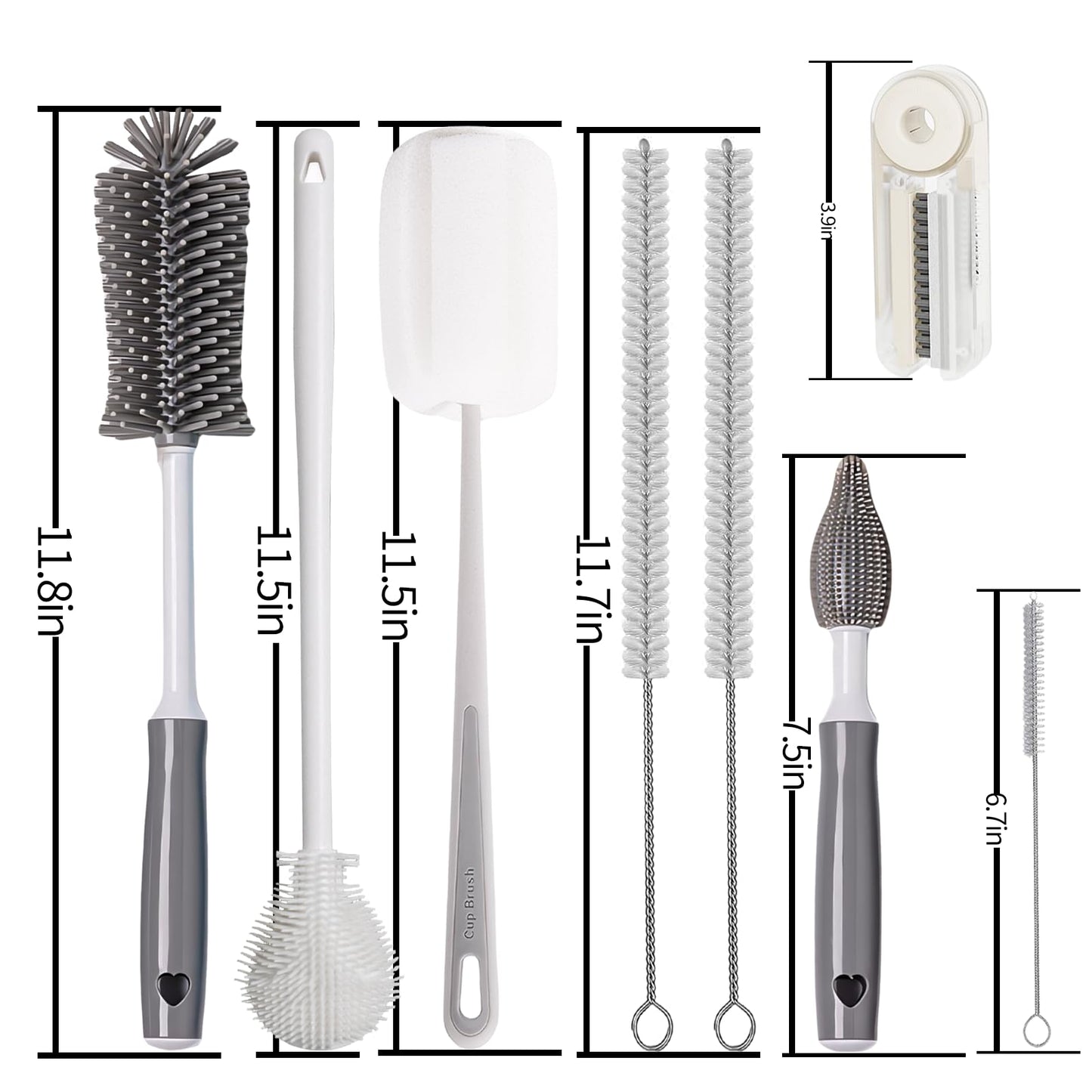Dosanlues 8Pcs Water Bottle Cleaner Brush Compatible with Stanley, Multipurpose Brush Cleaner Kit with Nylon Straw Brush 4 in 1 Bottle Gap Cleaner and Silicone Cup Cleaners