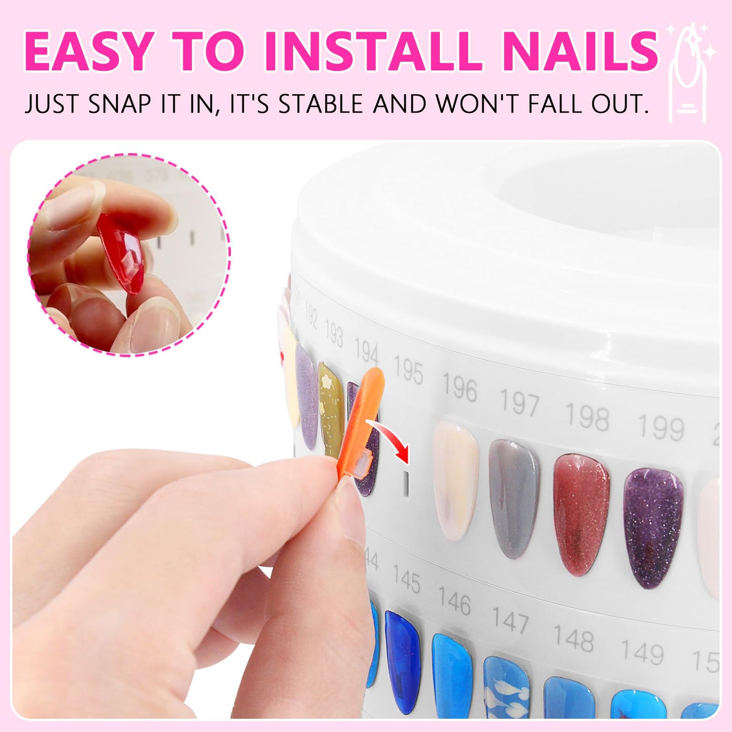 100PCS Clear Replacement Nail Tips for CS200 CS300 Nail Color Display Show Tower
