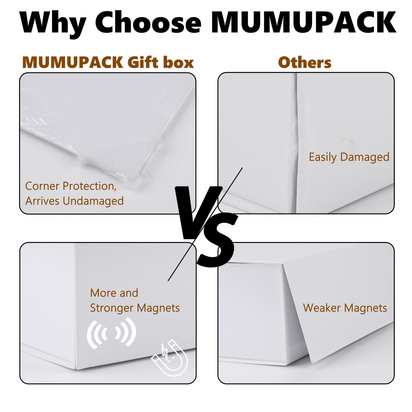MUMUPACK White Large Gift Boxes With Lids Includes Ribbon And Diy Printable Sticker Paper, Bridesmaid & Wedding Proposal Box, Magnetic Gift Box Sphere