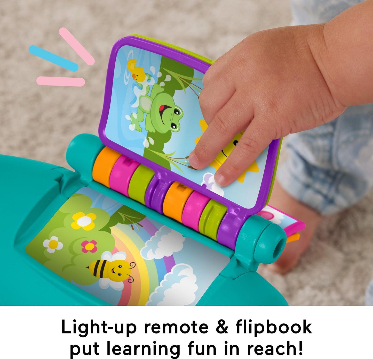 Fisher-Price Toddler Learning Toy Laugh & Learn Smart Stages Chair with Music Lights & Activities for Infants Ages 1+ Years, Teal
