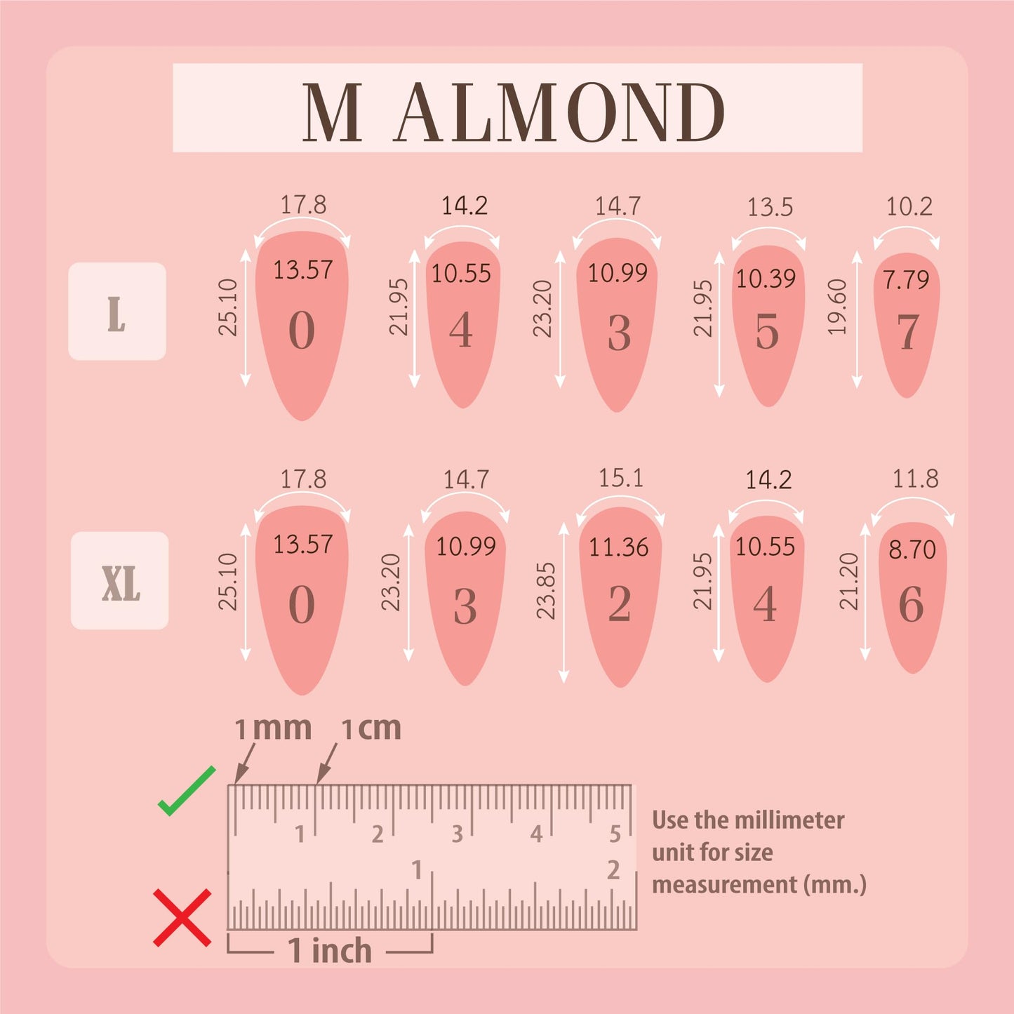 Azilaz Press-on Nails, Handmade Almond Shape, Pink Purple Silver Glitter Hearts Design with Crystals,Upgrade Size XS-XL, 10 Piece Set(Large)