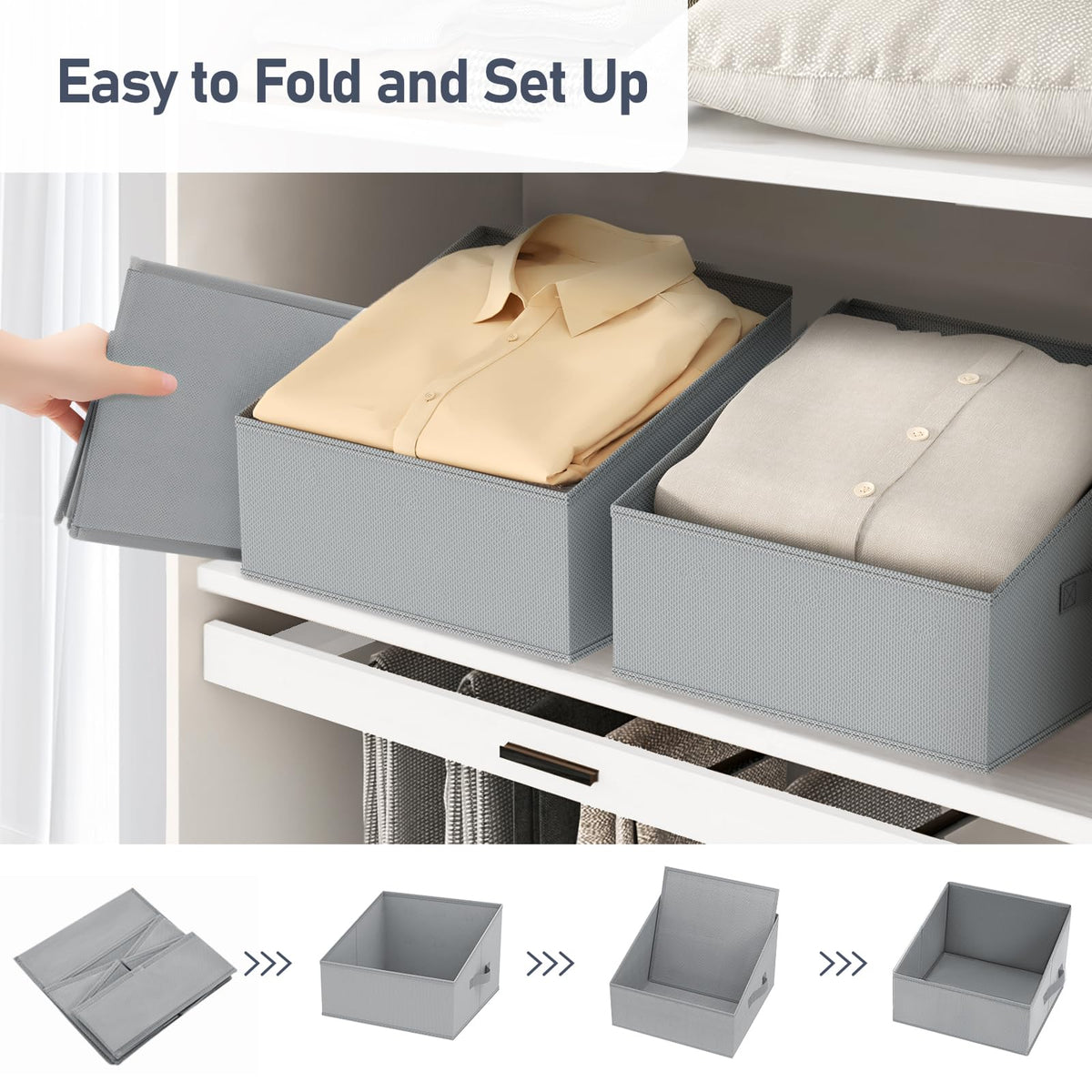 Closet Storage Bins 12 Pack (12 Count)