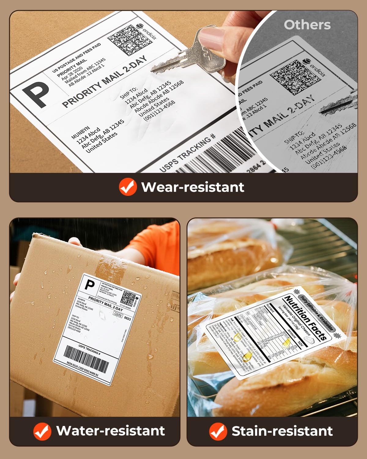MUNBYN 4"x6" Direct Thermal Shipping Labels, Commercial Grade Permanent Adhesive Fanfold Mailing Postage Label Paper for Thermal Printers and Packages, 220 Sheets per Stack