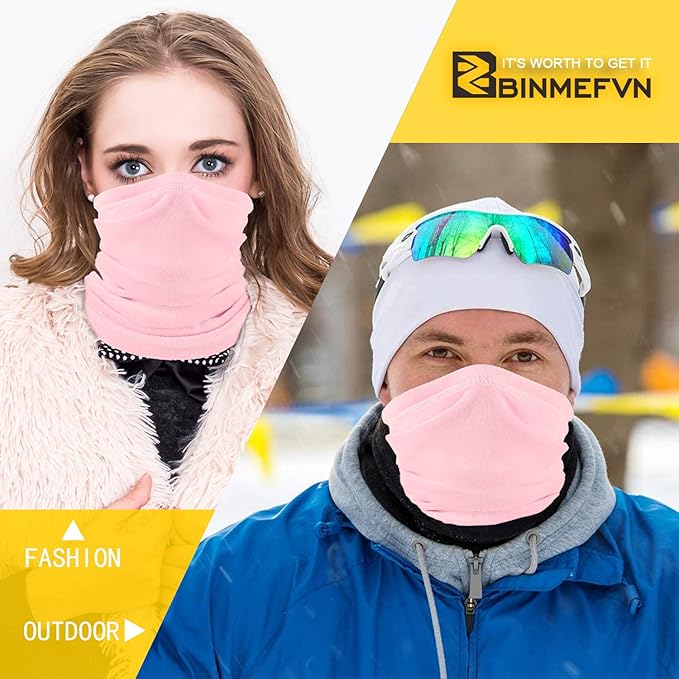 Polar Fleece Neck Warmer - Windproof Winter Neck Gaiter Cold Weather Face Mask For Men Women - 1 Pack