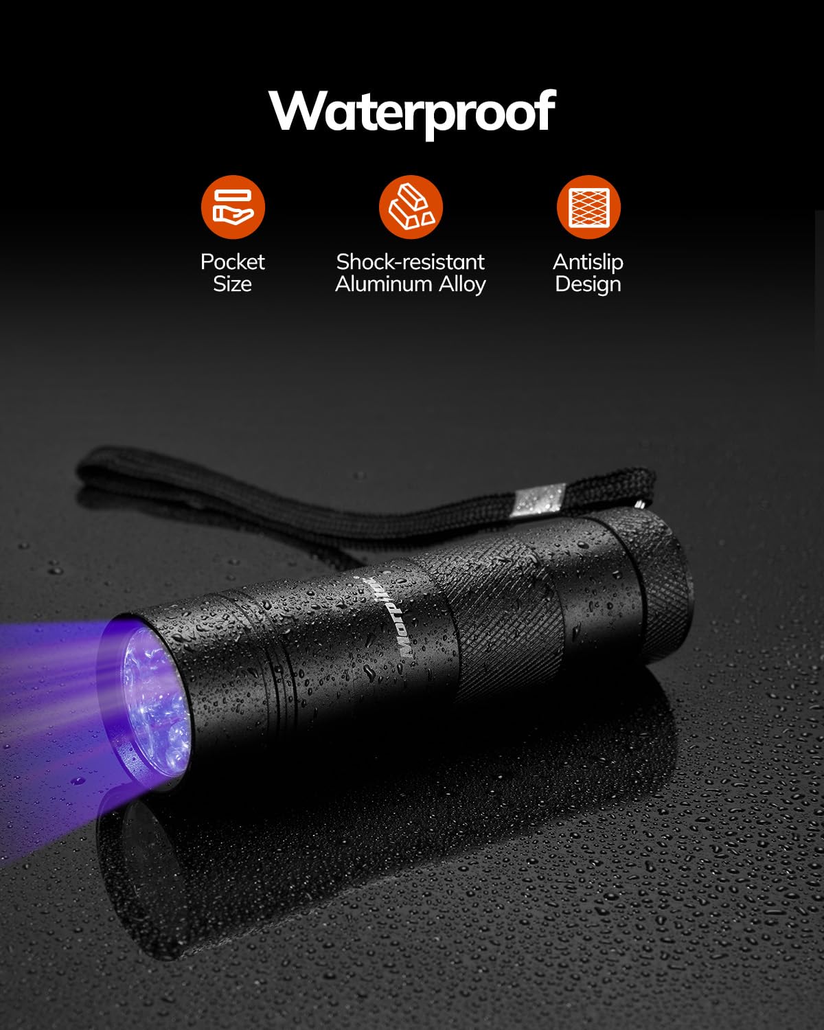 Morpilot UV Blacklight Flashlights - 12 LED 395nm Ultraviolet UV Flashlight, 2 PCS Blacklight Mini for Pet Urine Detection, UV Light for Stains, Bed Bugs, Resin Curing, Scorpions (Batteries Included)