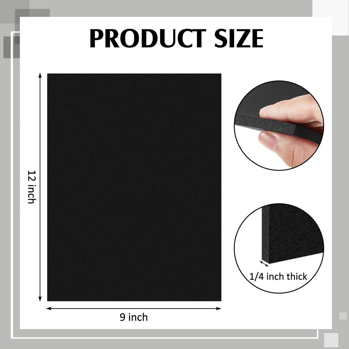 Patelai 30 Pcs Black EVA Foam Cosplay 6 mm Thick 9" x 12" EVA Foam Sheet Black High Density Sheet for Halloween Costume, Props, Armor, Masks, DIY, Craft Projects