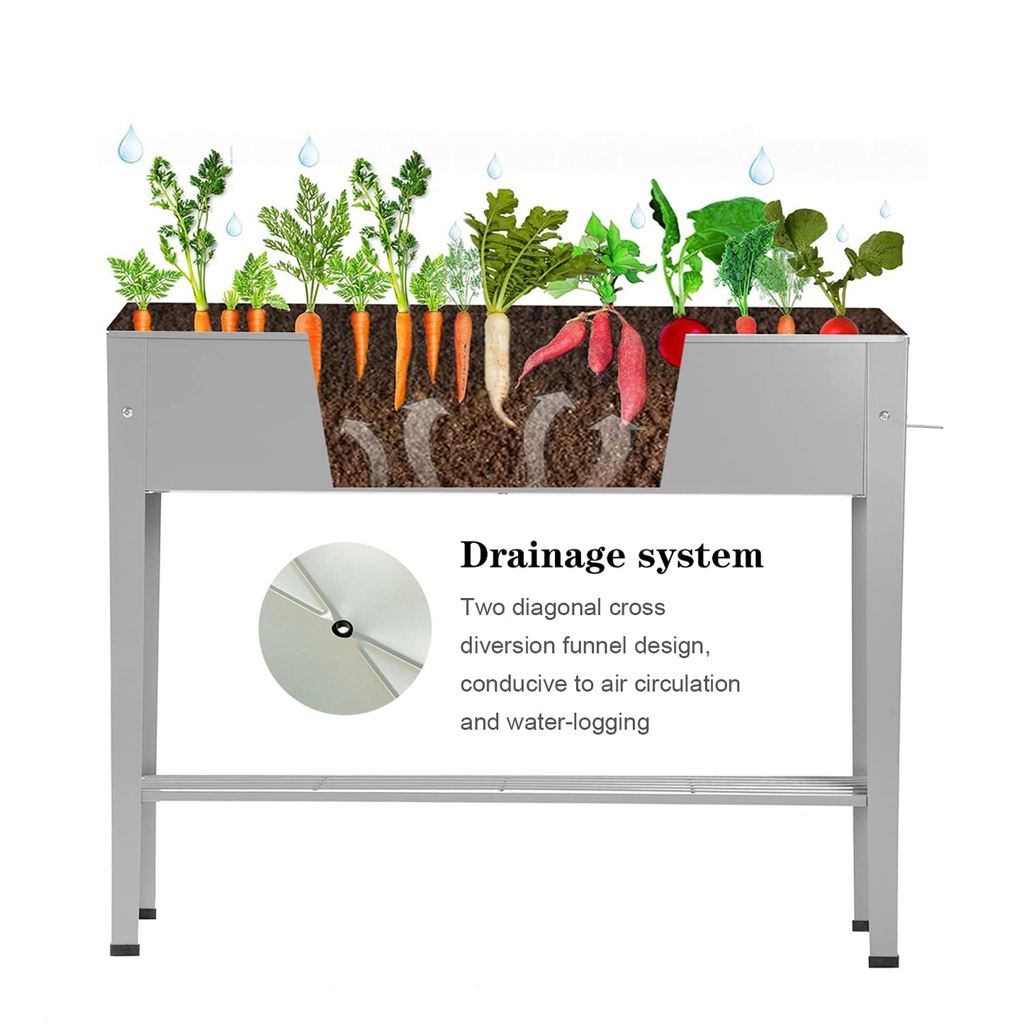 ProGard Raised Garden Bed, Garden Raised Planter Box with Legs, Galvanized Garden Planter for Herbs and Vegetables (40" Grey)