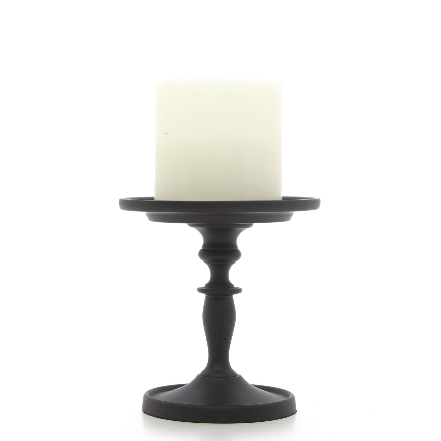 Hosley Set of 2 Black Pillar Holder 4.75 Inch High. Ideal Gift for Wedding Party Special Occasion or as a Candle Holder. W1