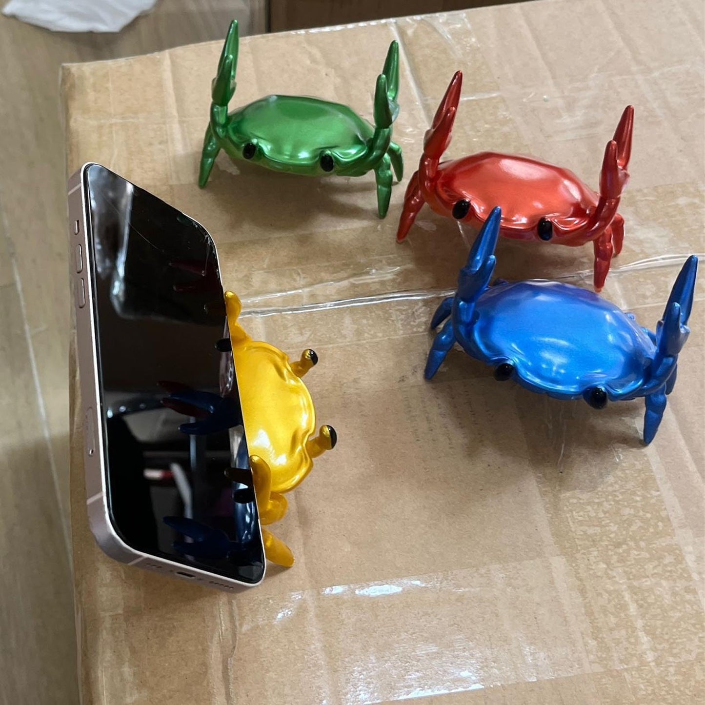 LOGUTIA Crab Phone Stand Ornament - Crab Pen & Pencil Holder in Red