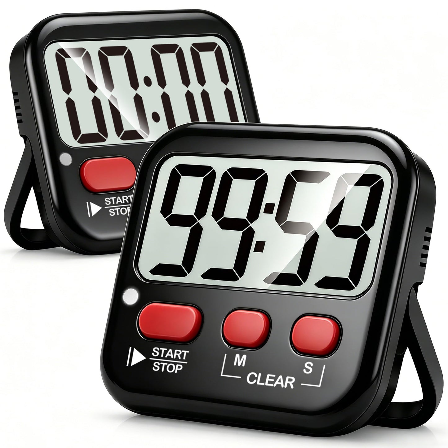 Antonki 2 Pack Digital Timer for Kids, Magnetic Countdown Kitchen Timers for Cooking, Egg, Classroom, Teacher, Exercise, Study, Oven - Battery Included