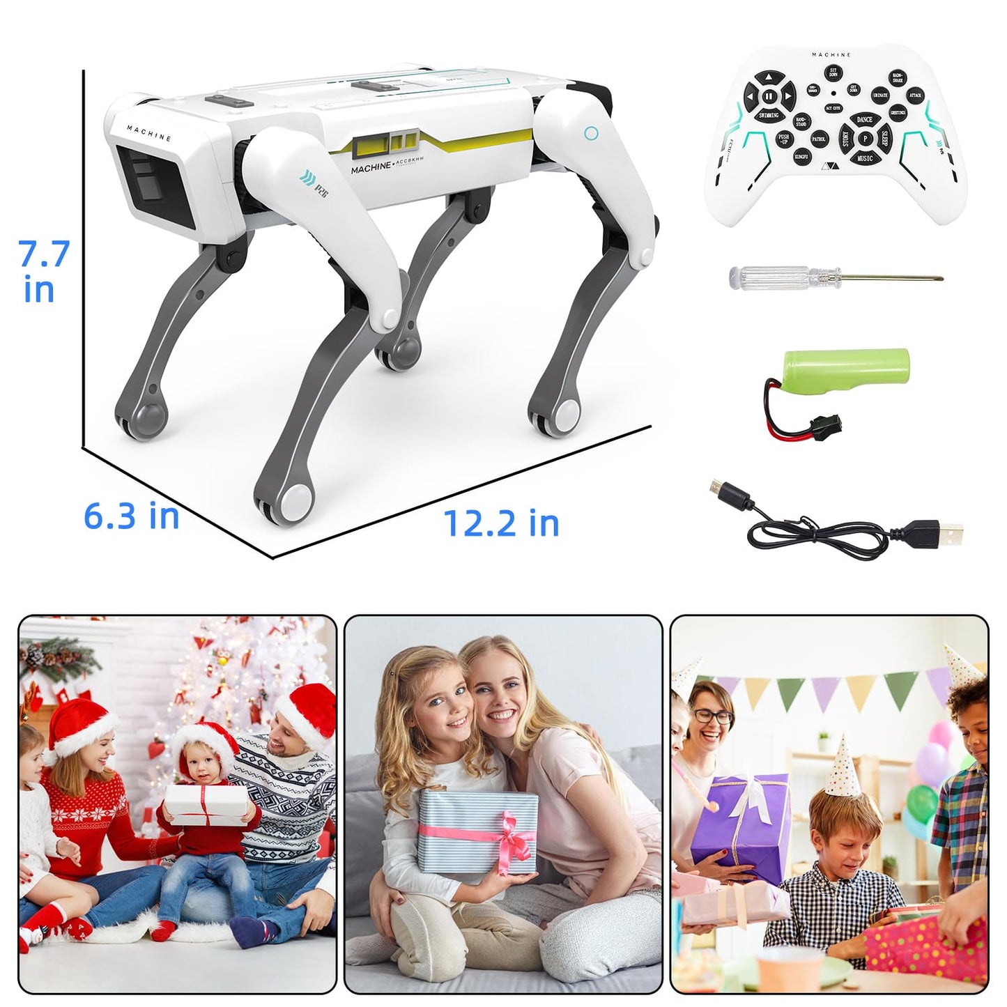 Mostop Smart Robot Dog for Kids Boys: Interactive STEM Robot Pet with Voice/App/Remote Control, Support Action Programming, 30+ Actions, Ideal STEM ToyGift for Adults/Kids