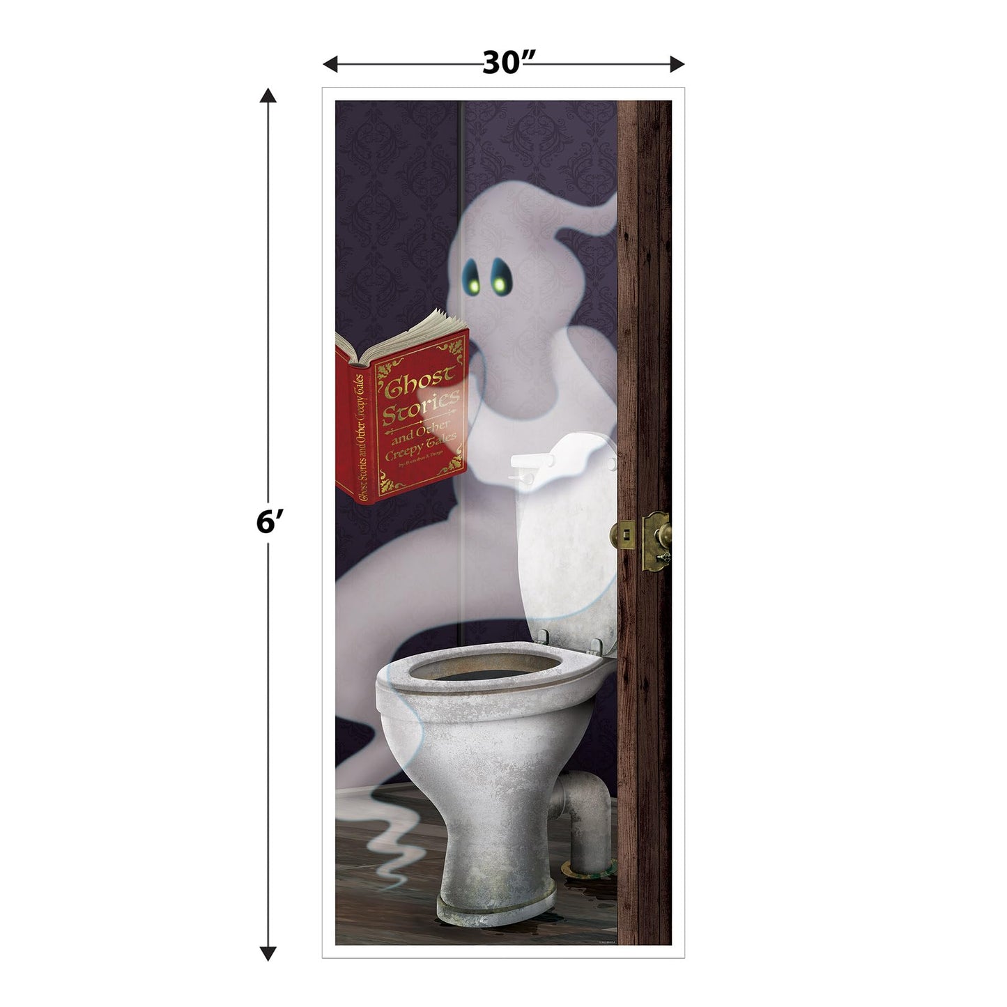 Beistle 2 Piece Ghost Restroom Door Covers - Spooky Halloween Decorations For A Boo-tiful Bathroom, Celebrating With You Since 1900