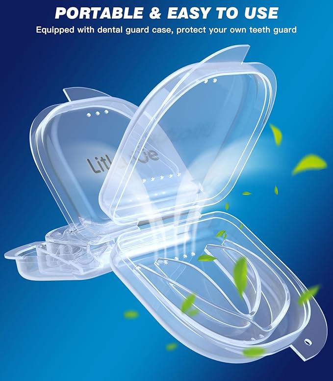 Mouth Guard for Grinding Teeth at Night,Teeth Grinding Mouth Guard for Sleep,Reusable Guard for Sleeping,4 Pack/Large Size,Transparent