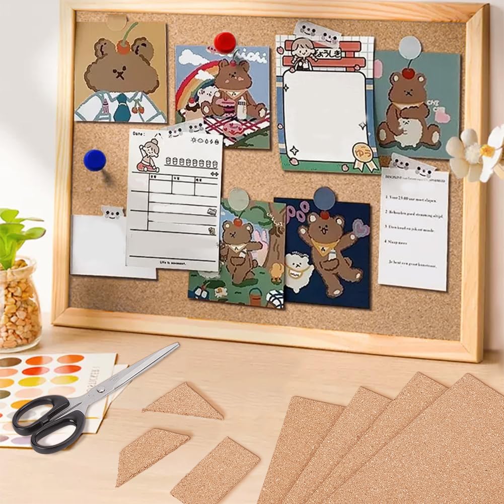 BENECREAT 6PCS Cork Sheet, 12x12inch Square Cork Sheet, Sand Brown Coasters Cork Board for Bulletin Boards, Wall Decorations and DIY Crafts, 4mm Thick