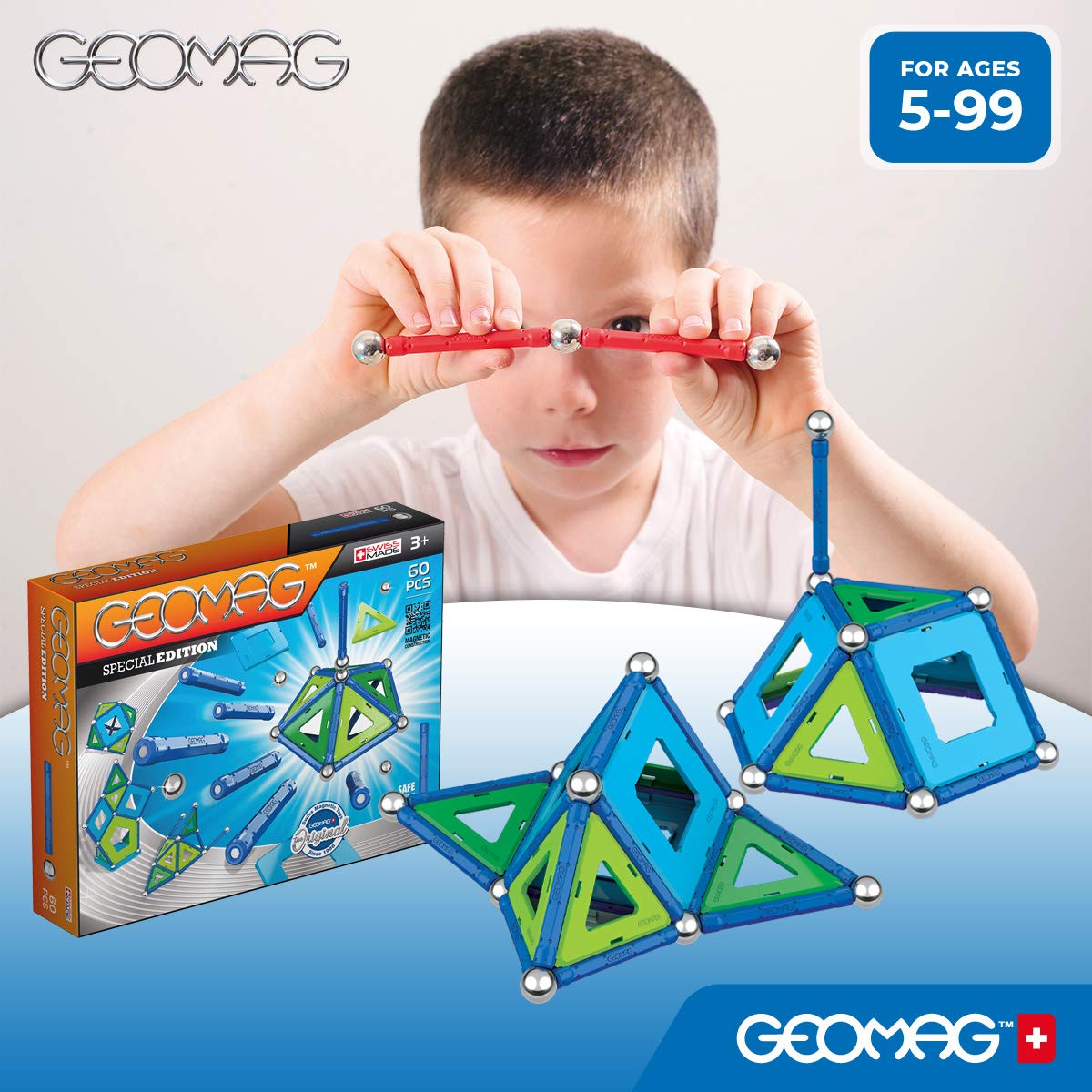 GEOMAG Magnetic Toys | Magnets for Kids | STEM-endorsed Educational Building Set for Creativity & Learning Fun | Swiss-made | Age 5+ PANELS 83-piece