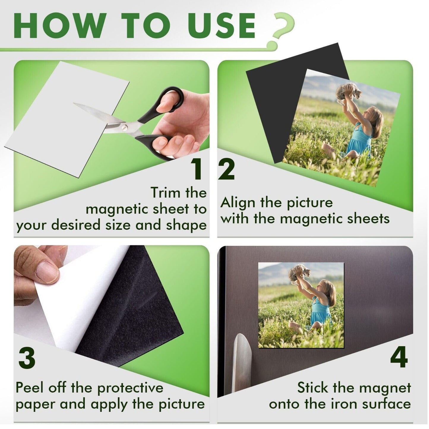 STONE CITY Magnetic Sheets 8.5x11 Inch, 12 Pack Magnet Sheets with Adhesive, Cuttable and Flexible for Crafts, Photos, Fridge