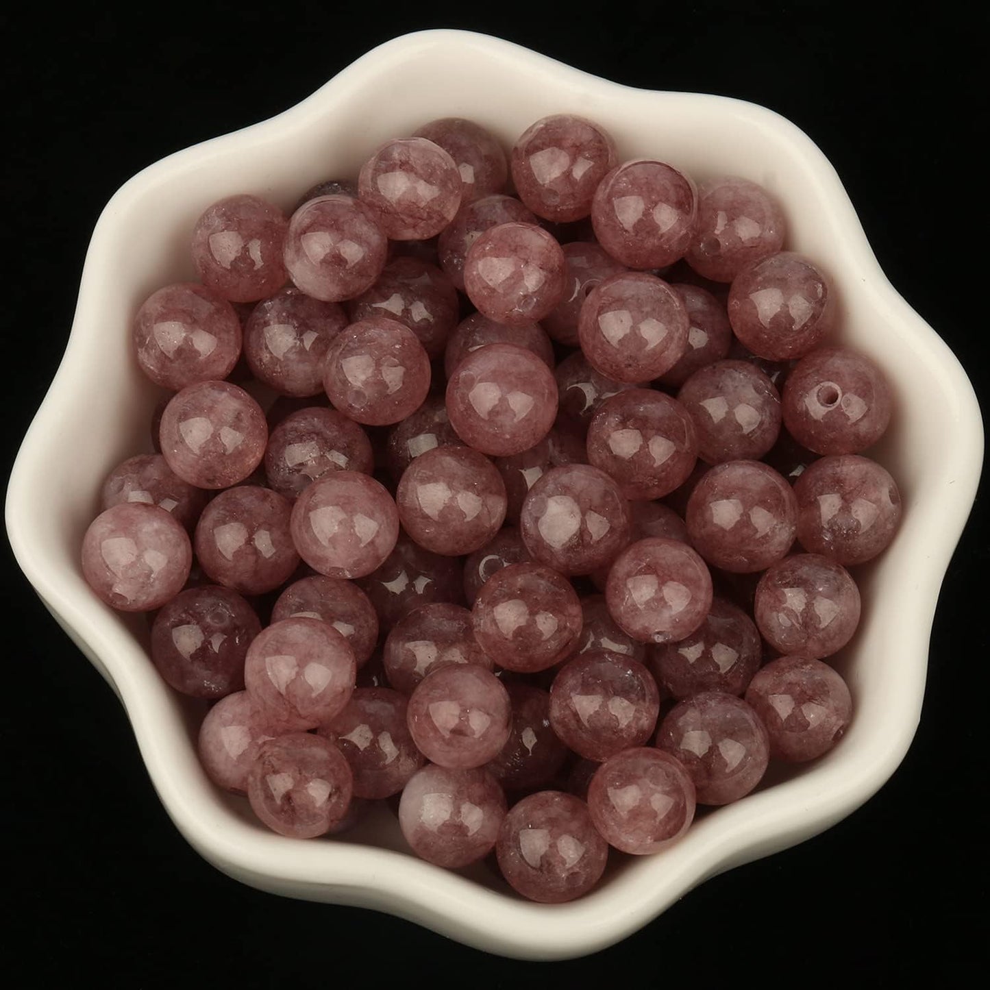 About 60pcs 6mm Natural Stone Beads Lepidolite Beads Energy Crystal Power Gemstone for Jewelry Making, DIY Bracelet Necklace