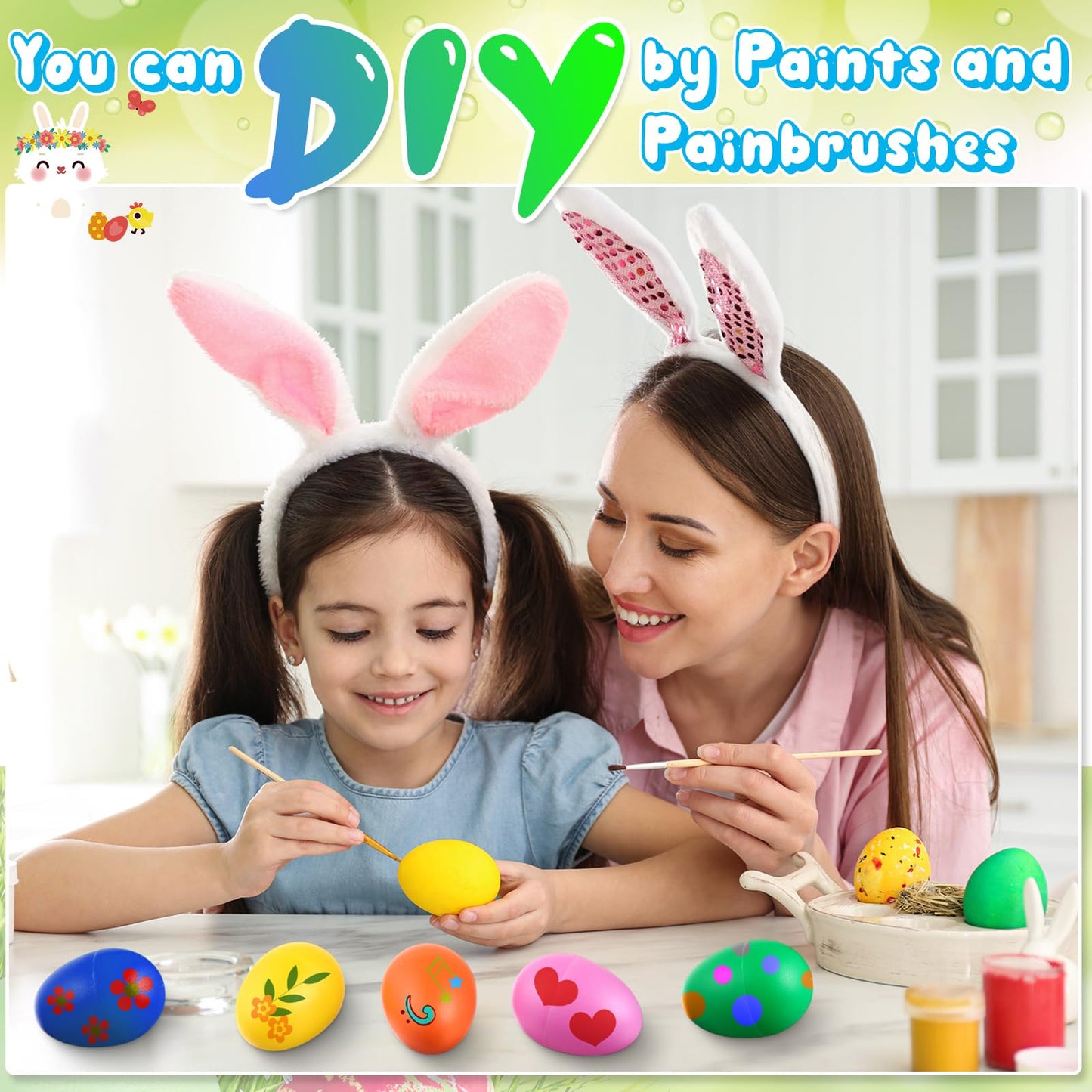 Yeshone 100 Pieces Egg Shakers Bulk Musical Instruments Percussion Maracas Egg for Kids Toys Plastic Shaker for Learning DIY Painting, Classroom Music, Rhythm(10 Color)