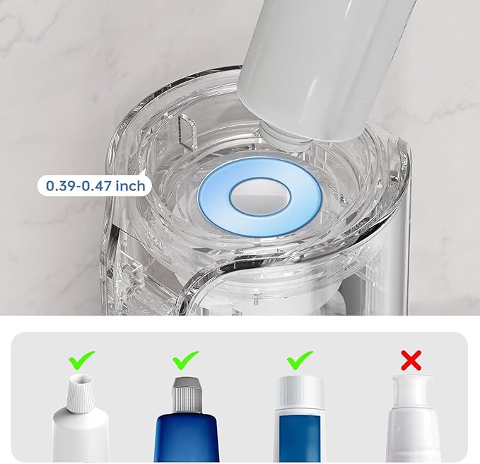 Automatic Toothpaste Dispenser Wall Mounted - Hands-Free Toothpaste Squeezer with 3 Speed Settings, 2 Toothbrush Holders & Strong Adhesive - Smart Bathroom Organizer for Kids and Adults