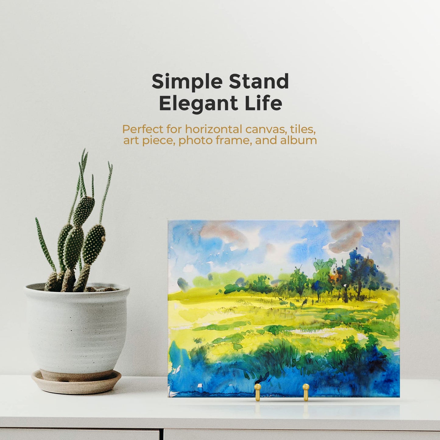TR-LIFE 4 Pack 6 Inch Plate Stands for Display - Metal Easel Holder Stand for Picture Frame, Decorative Plate, Photo, Tabletop Art (Gold)