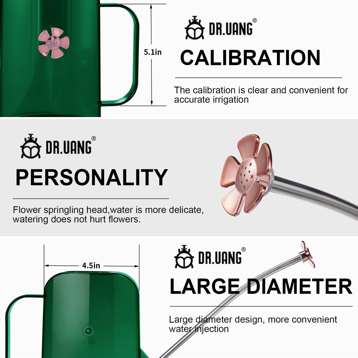 Watering Can Indoor for House Plants Small Watering cans with Long Spout Flower Model Sprinkler Head 1.2L (Green, 1.2L)