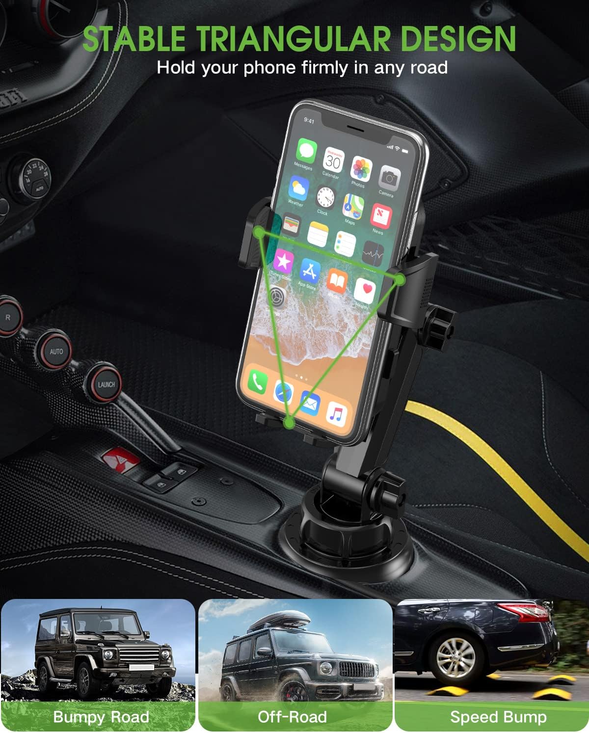 2025 Upgraded Cup Phone Holder for Car, Universal No Shaking Cup Holder Phone Mount with Expandable Base for Car Truck, Adjustable Holders,Compatible with iPhone Samsung All Phones: 1 Pack