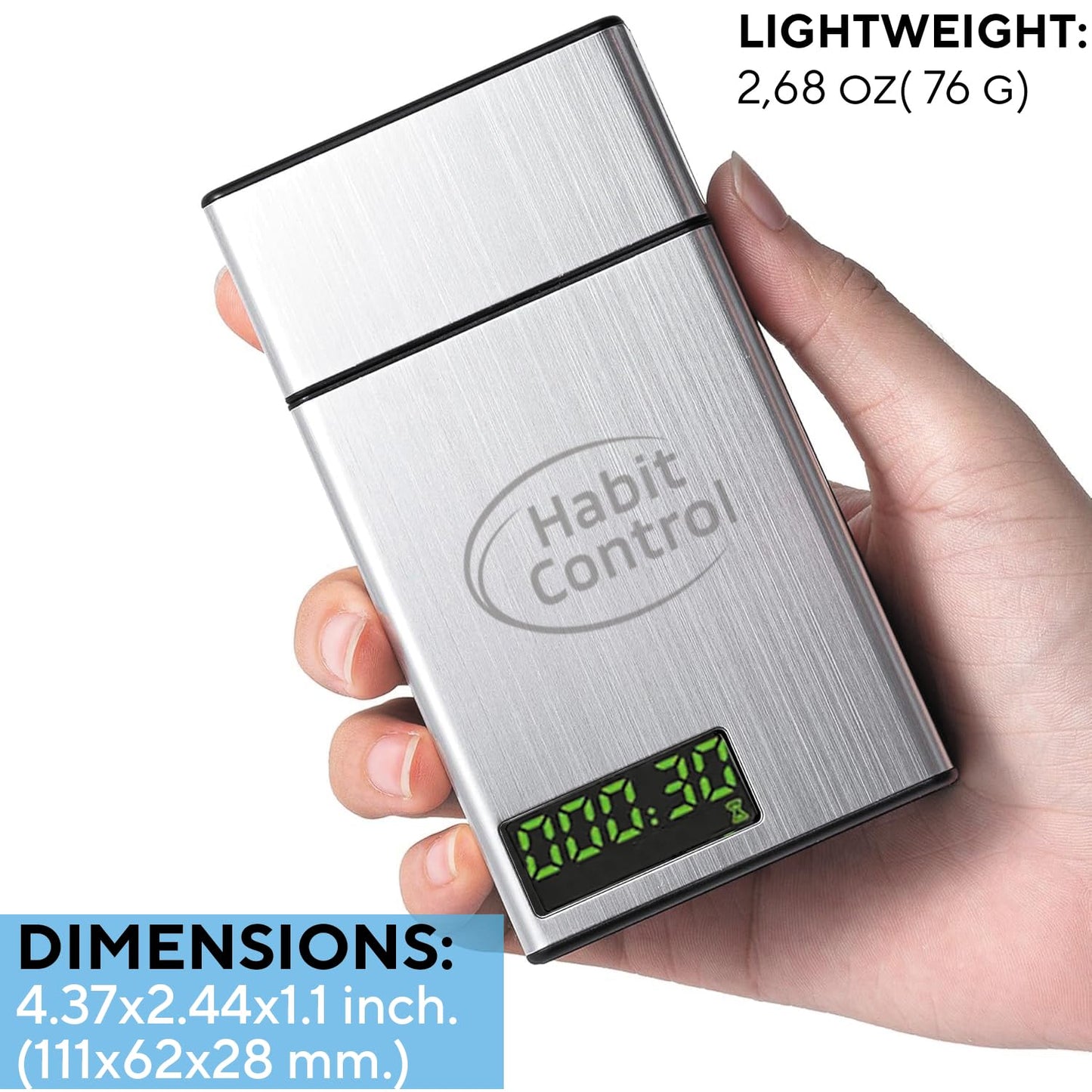 Habit Control Timed Lock Box Small - Portable Lockbox with Timer Lock, Time Release Locking Container Mini for Kitchen Cabinet's Key, Single Compartment Medication Storage, 4.37 x 2.44 x 1.1 in