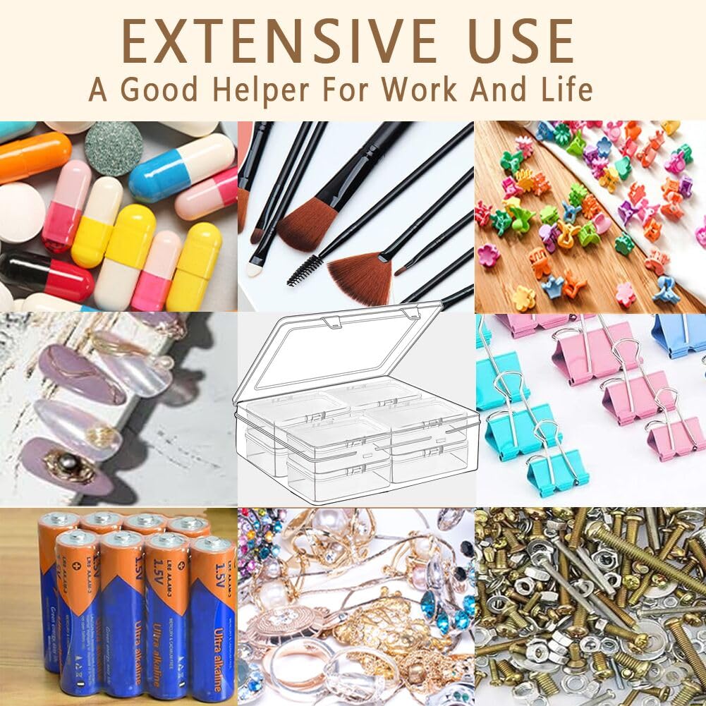 24pcs Bead Storage Containers,Large Bead Organizer Boxes And Craft Storage Boxes For Bracelet Making Diy Jewelry Craft Nails, Bracelets, Jewelry, Diamonds, Clay Beads, Screws,4.06x2.9x0.98inch
