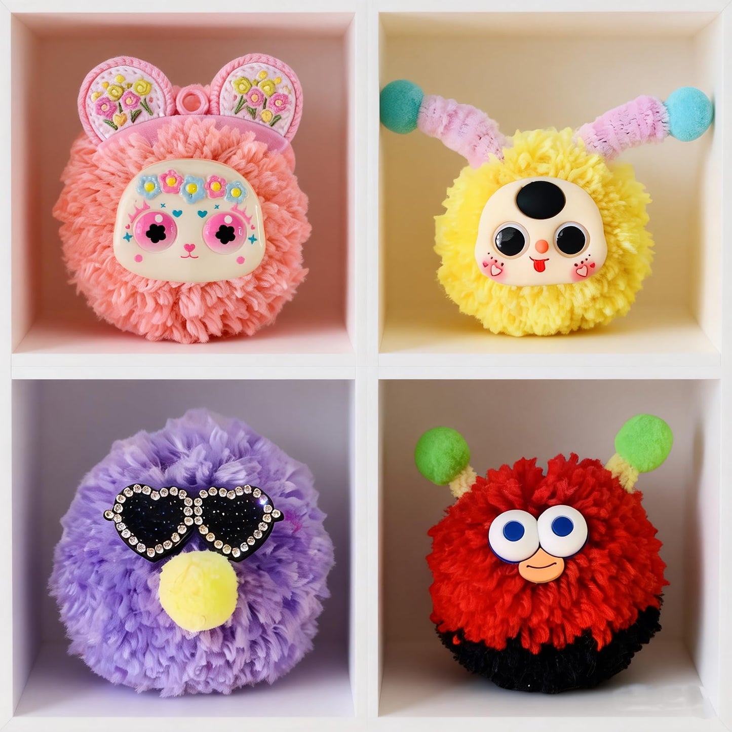Pom Poms Maker Crafts Kit ,DIY Keychain Making Craft,Create Your Own Keychain for Adult