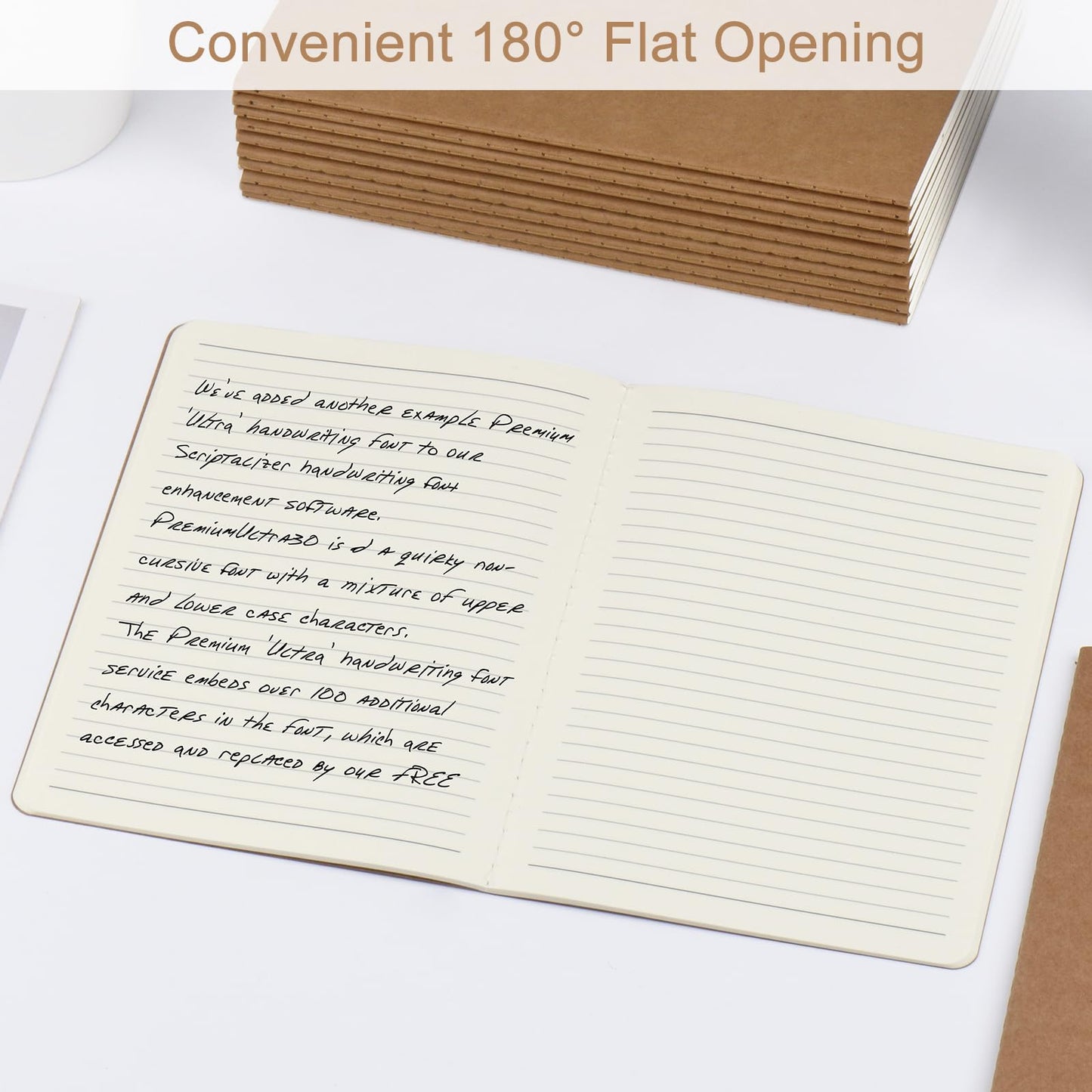 ZCZN 100 Pack A5 Kraft Notebooks Bulk, 8.15x5.5 Inches Lined Paper Journaling Notebooks, Notebooks for Work, Composition Notebooks for School, Journal Notebooks for Office, 60 Pages