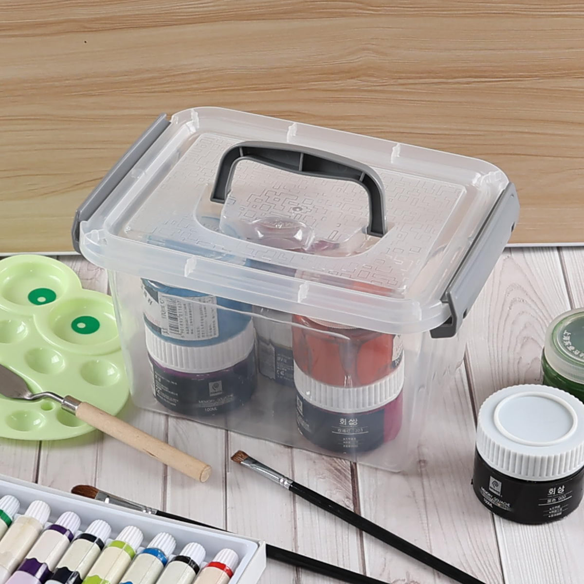 3.5 Quart Small Clear Latching Boxes with Handle (6 Count)