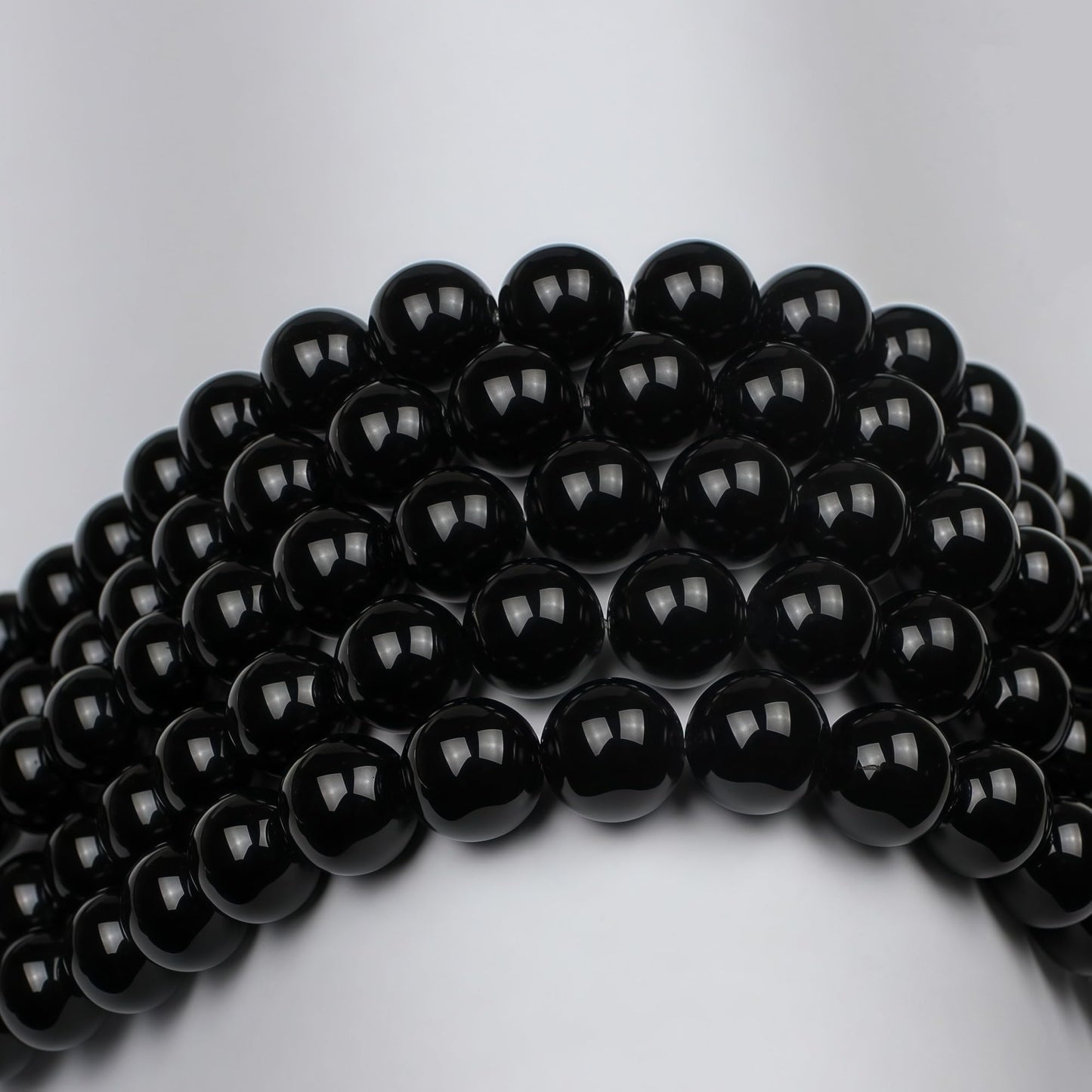 MJDCB Natural Stone Bead Black Onyx Gemstone Loose Beads for Jewelry Making Bracelet Necklace 8mm