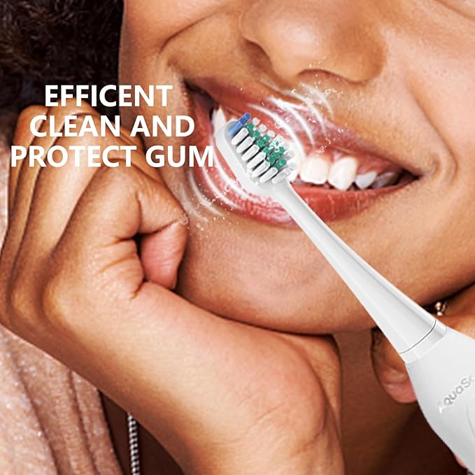 Replacement Toothbrush Heads for AquaSonic Duo Series and Home Dental Center Electric Toothbruh, NOT Compatible with Duo Series Pro, 5 White + 5 Black