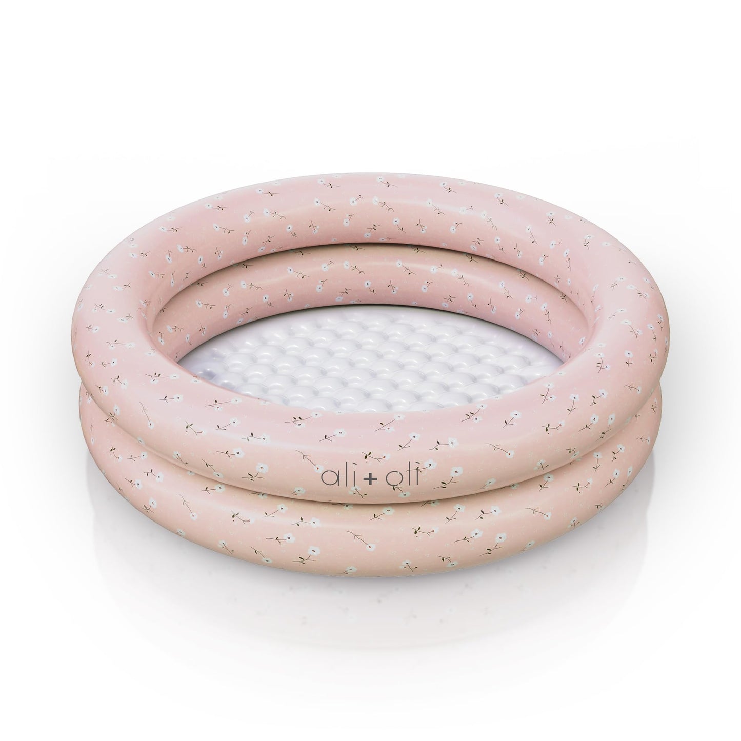 Ali+Oli Two-Ring Inflatable Kiddie Pool | Baby and Toddler Pool for Backyard Water Play | Soft Inflatable Family Pool | Summer Outdoor Use | Peony Pattern