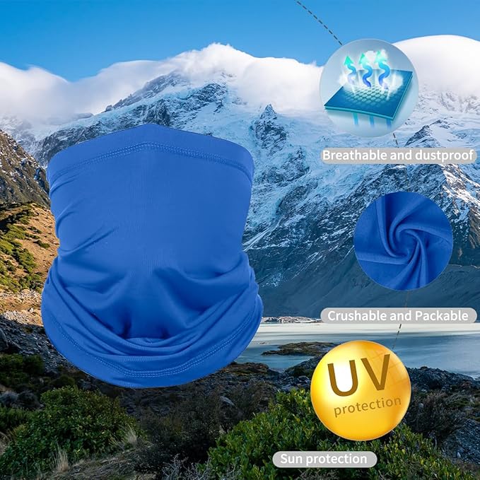Achiou Neck Gaiter Face Cover Scarf, UV Protection Mask for Men and Women,Soft Windproof, Hiking Cycling Running