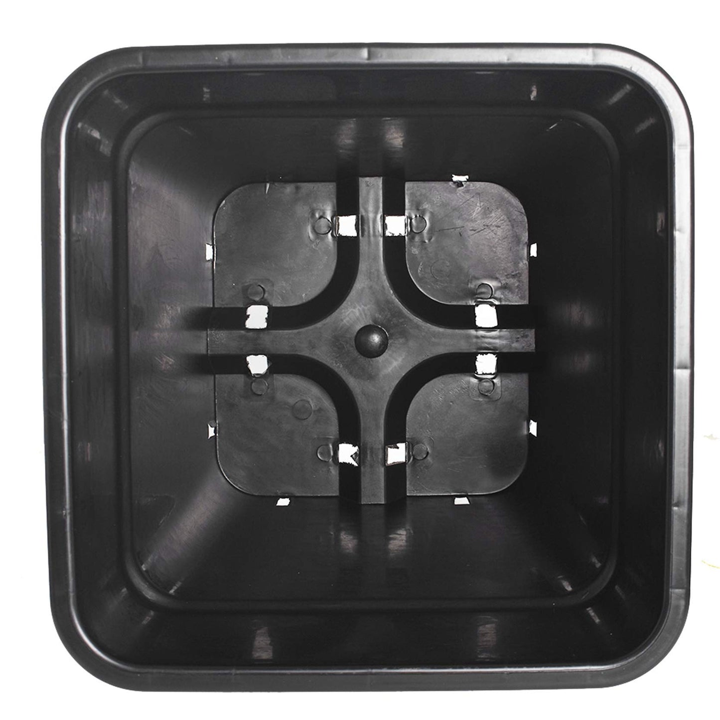 TINVHY 10-Pack 5 Gallon Square Plant Nursery Pot Grow Pots Black Nursery Container