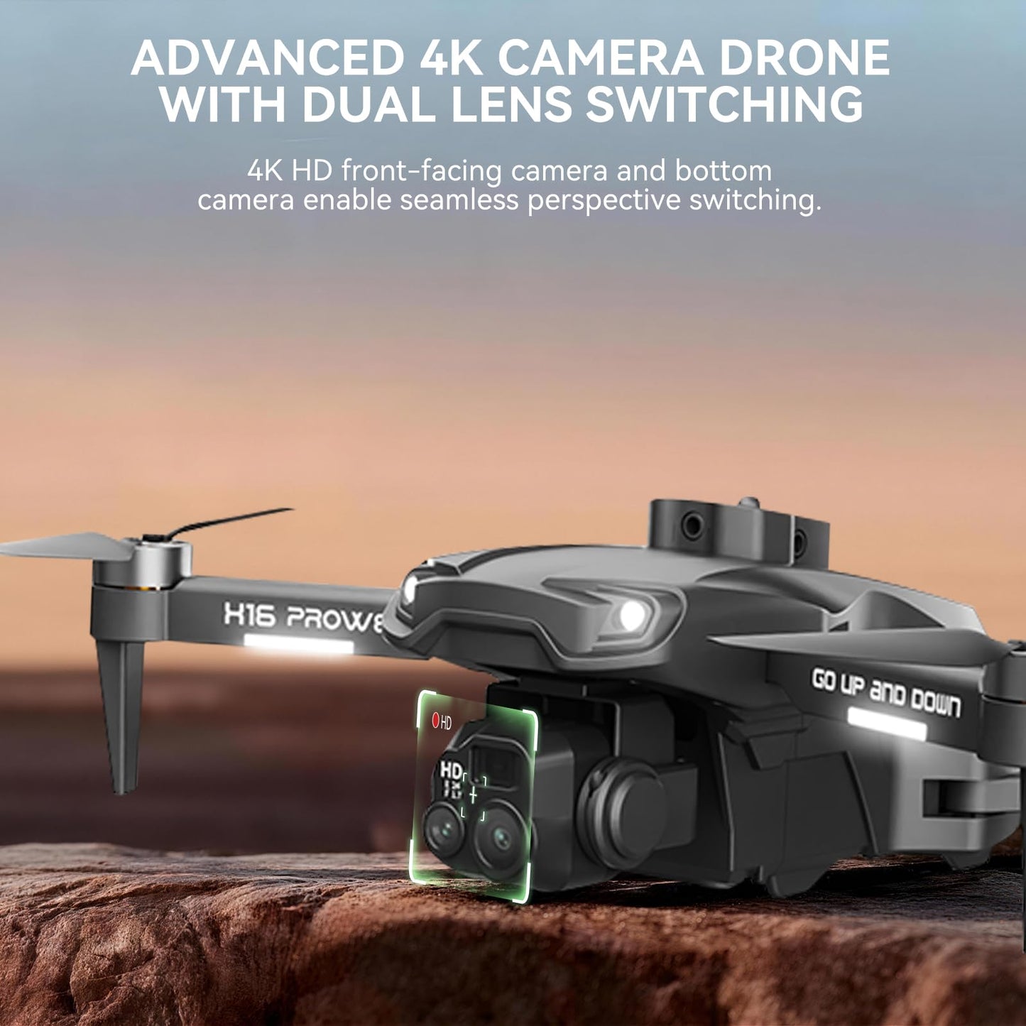 Camera Drone, TODAMU Drone with Camera for Adults&Beginners, Brushless FPV Mini Drone Easy to Fly, Obstacle Avoidance, Stable Hover, Gesture Selfie, Foldable Hover RC Quadcopter with 2 Batteries, Headless Mode