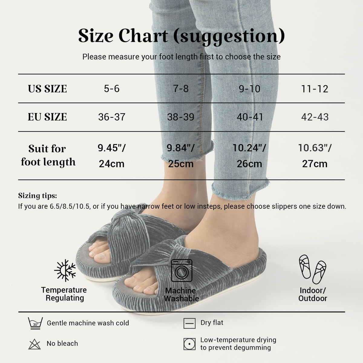 Slippers for Women Memory Foam House Bedroom Bow Crossbands Pearlescent Slipper Shoes Comfy Trendy Gift Slippers Grey Size 5 6 5.5
