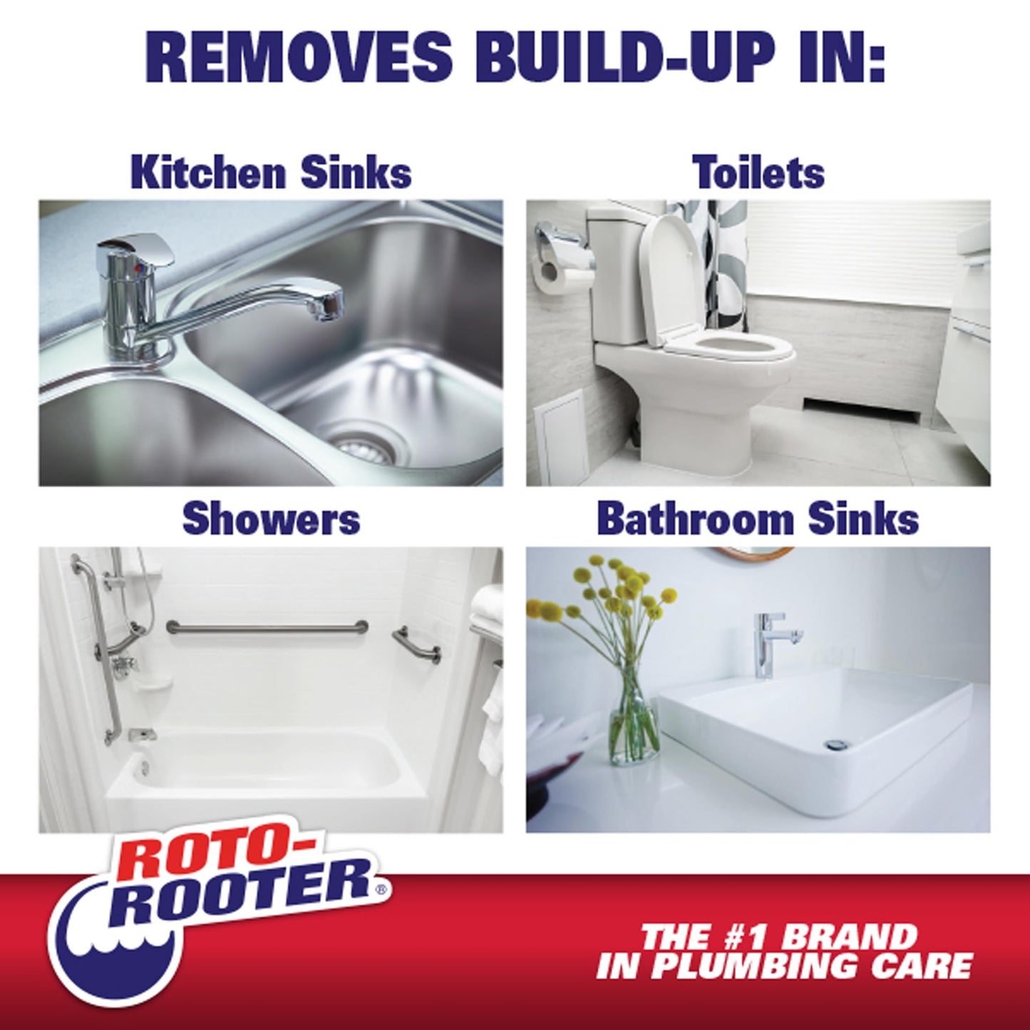 Roto-Rooter Build-Up Remover Drain Cleaner, Enzyme-Based Formula Helps Prevent Clogs and Grease Buildup, Removes Odor, Safe for Septic Systems, Pipes, Toilets, Drains and Sinks, 64 oz