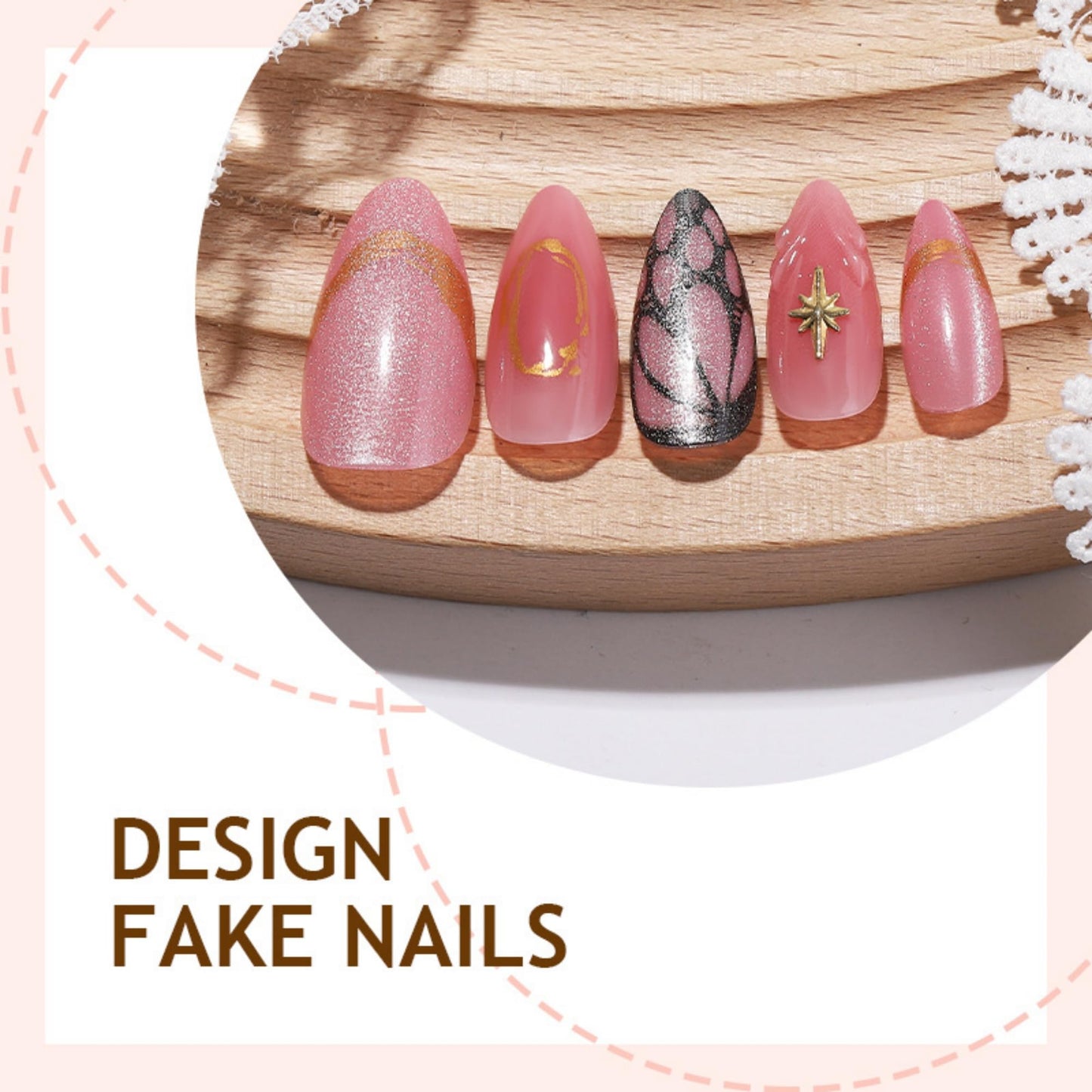 octoswave Press on Nails Long Almond Fake Nails Pink Artificial Nail Purple Butterfly Stick on Nail for Women 24pcs